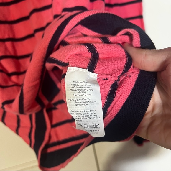 J. Crew Striped Sweater Salmon and Black Long Sleeve Size Small - Picture 6 of 8